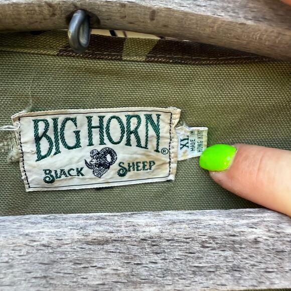 Vintage Big Horn Black Sheep Camo Old School Vest Back Pocket Bird Hunting XL - Picture 6 of 8